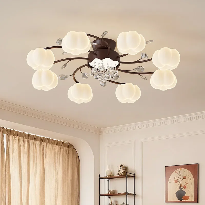 

Ceiling Light 2026 New Creative Cotton Lamp French Retro Living Room Ceiling Light Modern Minimalist Crystal Lamp
