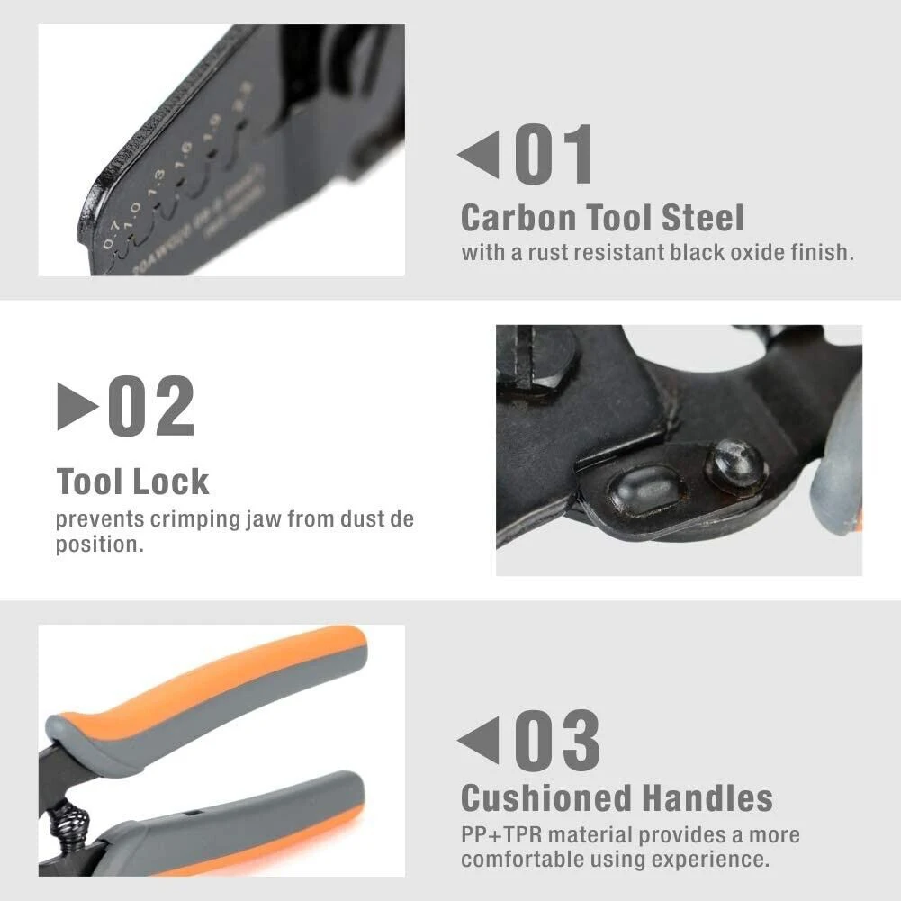 Multi Functional IWS 2820M Crimp Tool for Non Insulated Open Terminals Perfect for 3D Printers and Battery Packs