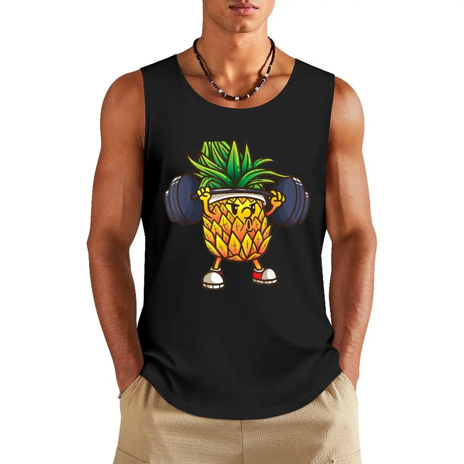 Funny Pineapple Powerlifting Weightlifting Gym Workout Girls Tank Top Gym T-shirts for men summer clothes