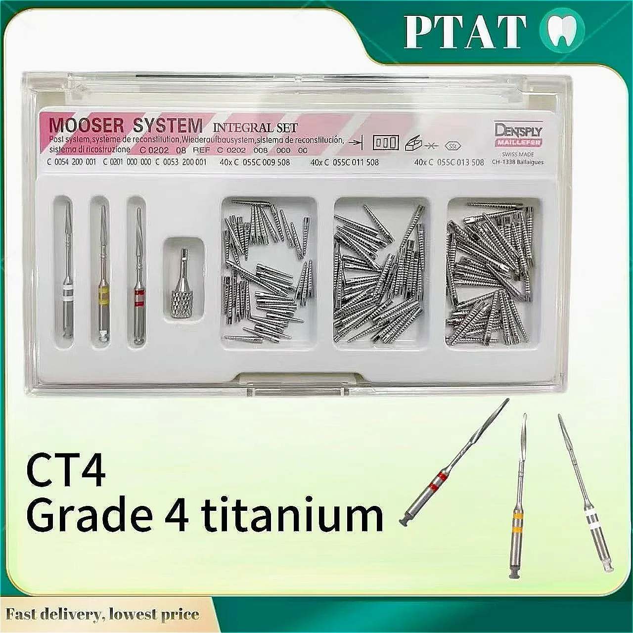 Dental high-density CT4 medical pure titanium material nuclear magnetic resonance (Grade 4 titanium) special for tungsten steel.