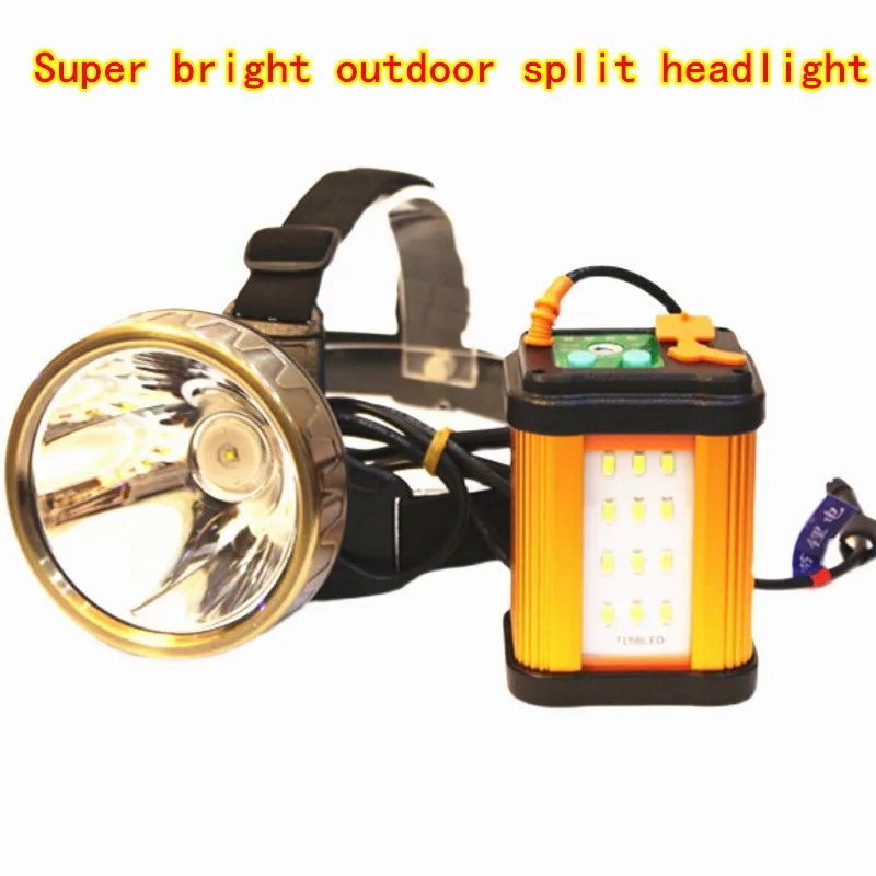 Headlight Split Type Rechargeable Powerful Outdoor Spotlight USB for Hunting Fishing Camping Head Mounted Searchlight