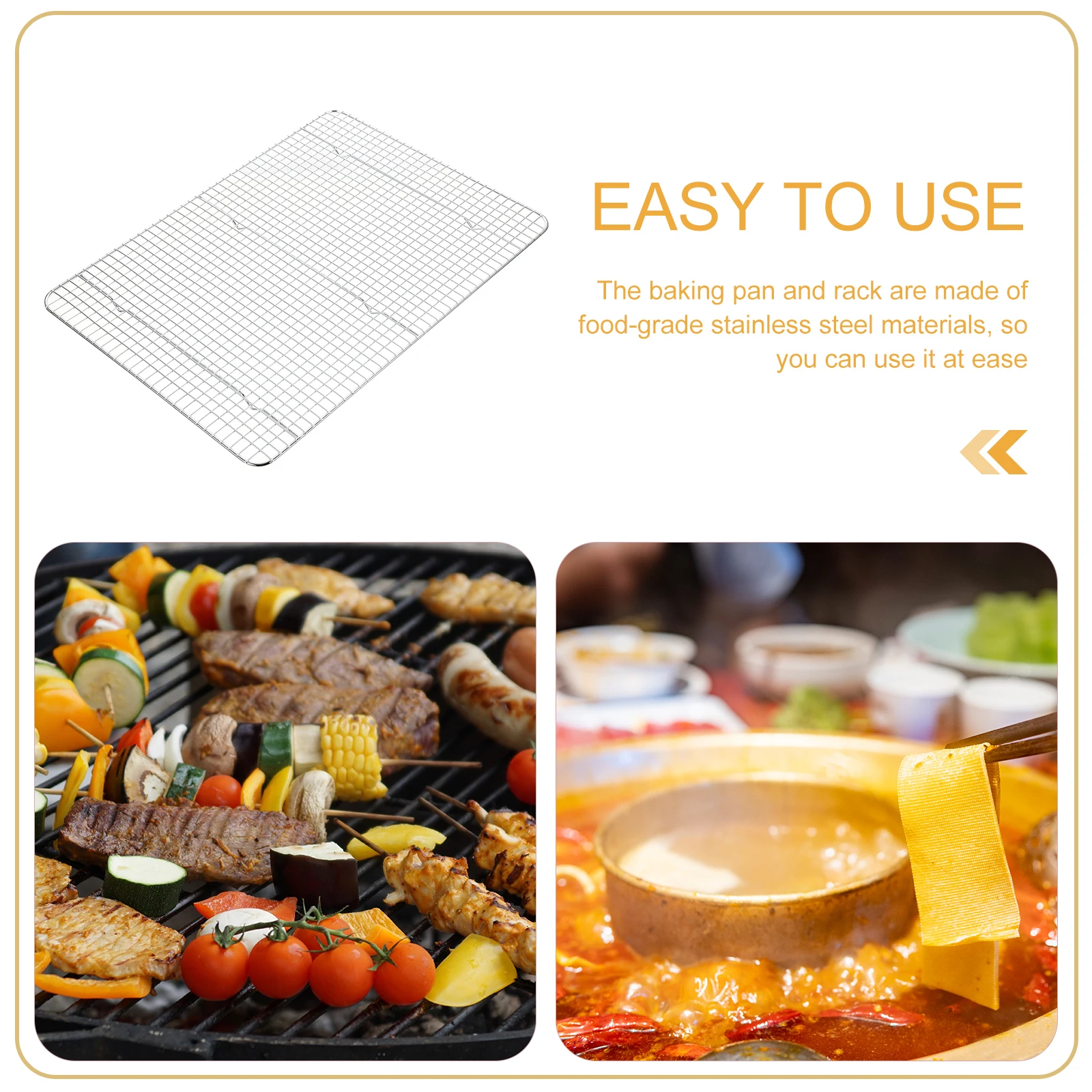 

Cooling Rack Baker Mesh Stainless Wire Steel Roasting Bakery Racks Cookie Baking Supplies