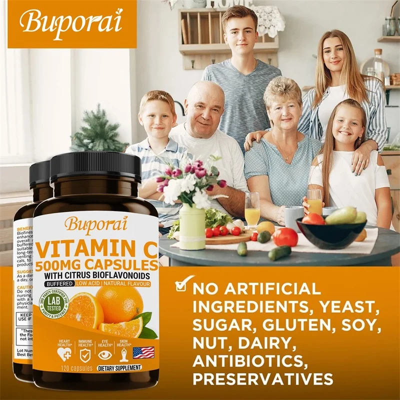 فيتامين C 500 مجم - يدعم نظام المناعة الصحي وحماية المضادة للأكسدة، ويعزز الصحة الشاملة، ويجدد الطاقة