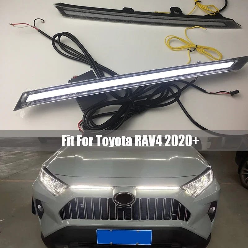 

LED Daytime Running Light For Toyota RAV4 2019 2020 car grille light DRL Yellow white 12V Car Automobile Cover Decoration Light