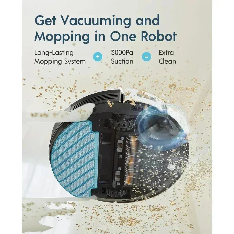 QZA4-Yeedi by QZA4-OVACS vac Station Robot Vacuum Mop-Self Emptying 3-in-1 Cleaner,200-Min Runtime,3000Pa Suction,Smart Mapp,