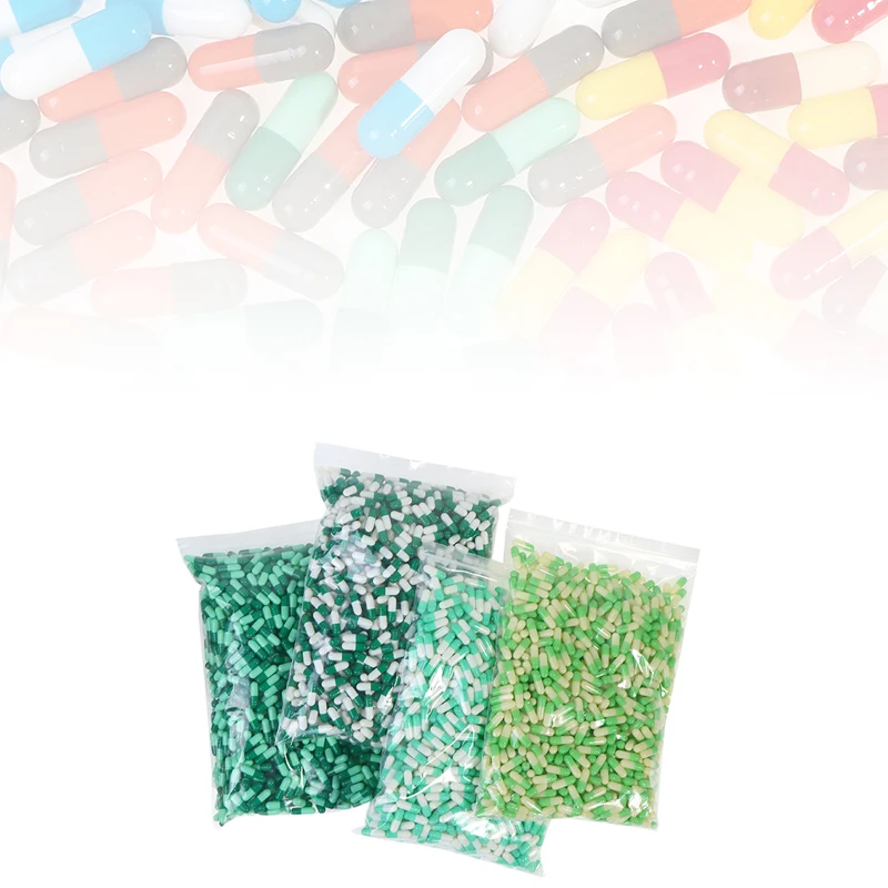 1000Pcs/Bag Size 1# Empty Pill Capsule Empty Hard Gelatin Capsule Clear Kosher Gel Medicine Pill Vitamins Capsules