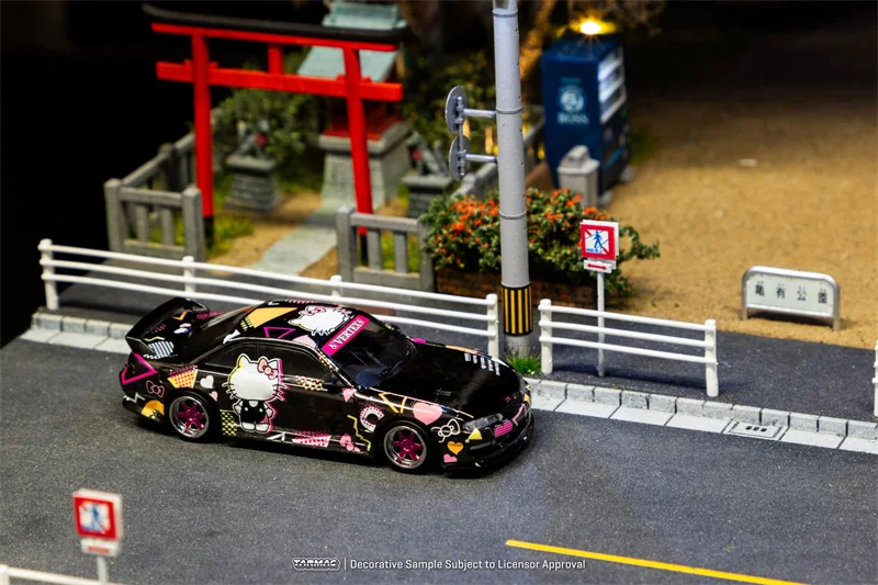 พรีเซลล์ ทาร์แมค x มิโจ 1:64 S14 ซิลเวีย เวอร์เท็กซ์ แบล็ค โครม โมเดลรถอัลลอย