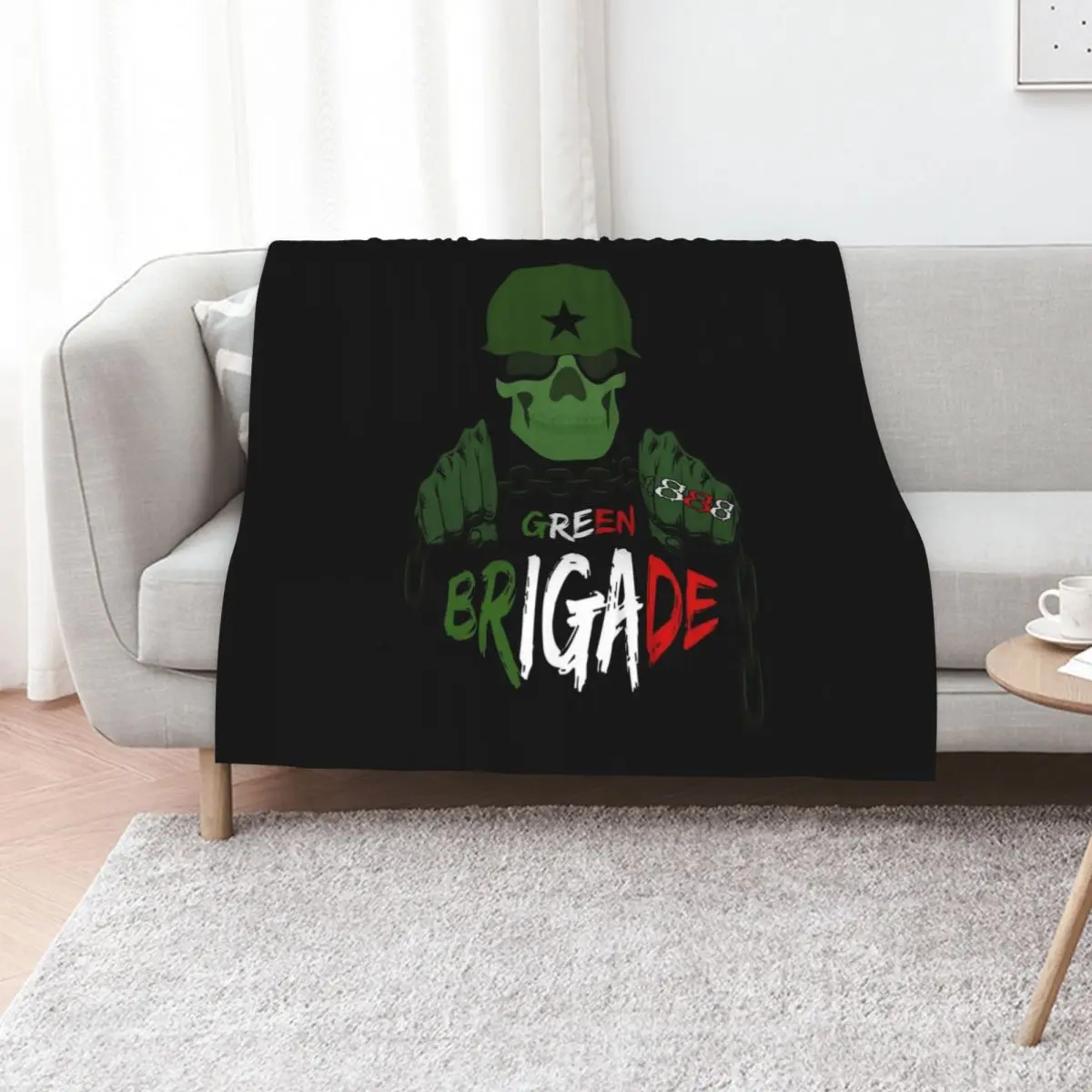 Green Brigade Throw Blanket Shaggy Moving Single Soft Plaid for winter Custom Blankets