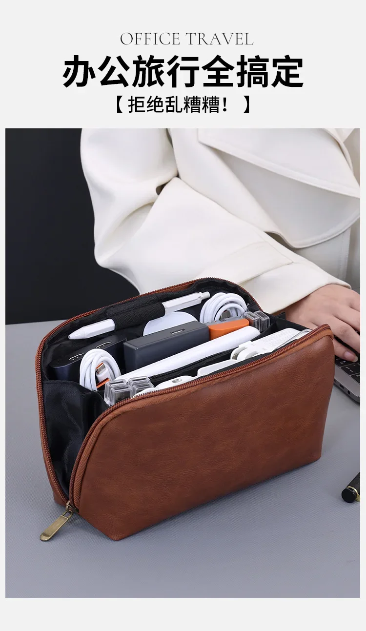 Tragbare USB-Organizer-Tasche für Reisen, Aufbewahrungsbeutel für Kopfhörer, Powerbank, Datenkabel, Große Kapazität, Mauskabel-Tasche – Detail 2
