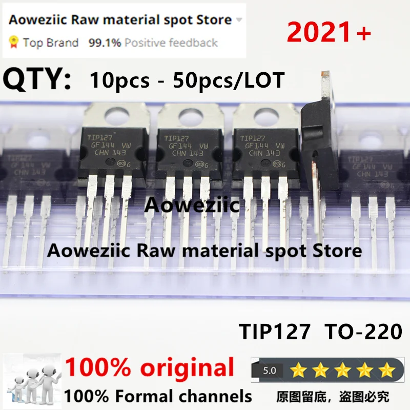 Aoweziic 2021+ 100% New Imported Original TIP127 TO-220 PNP Darlington transistor 5A 100V