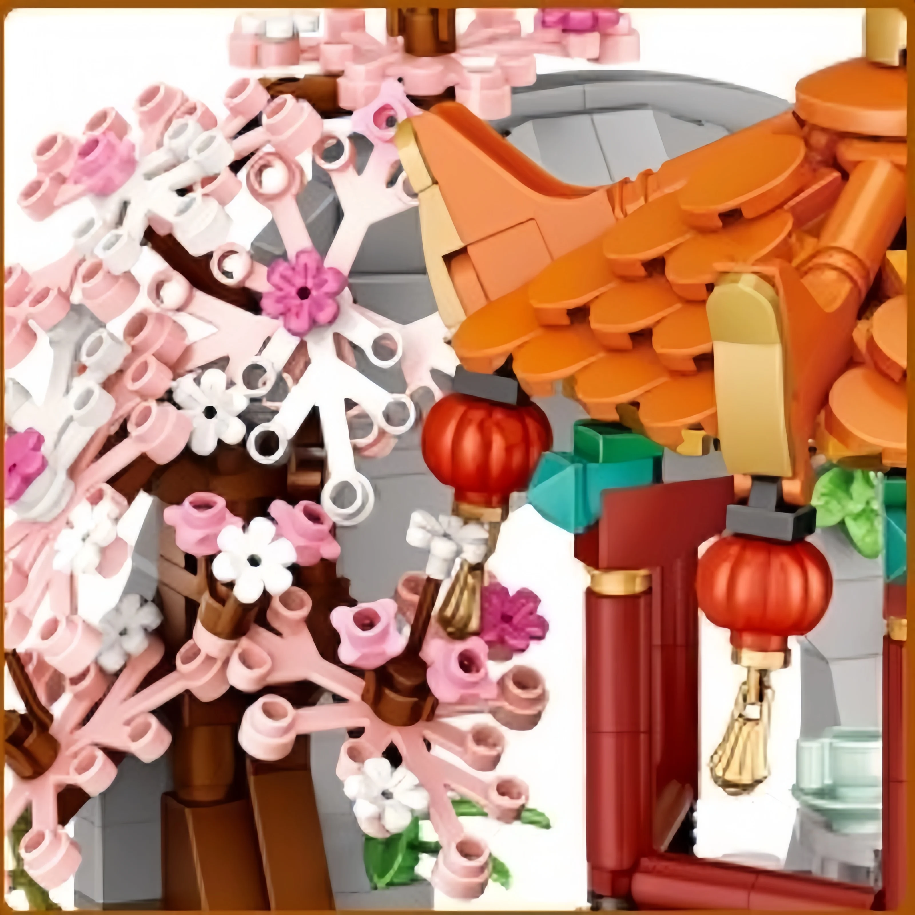 LOZ small particle building blocks Jiangnan water town four corner Pavilion assembled toy gift