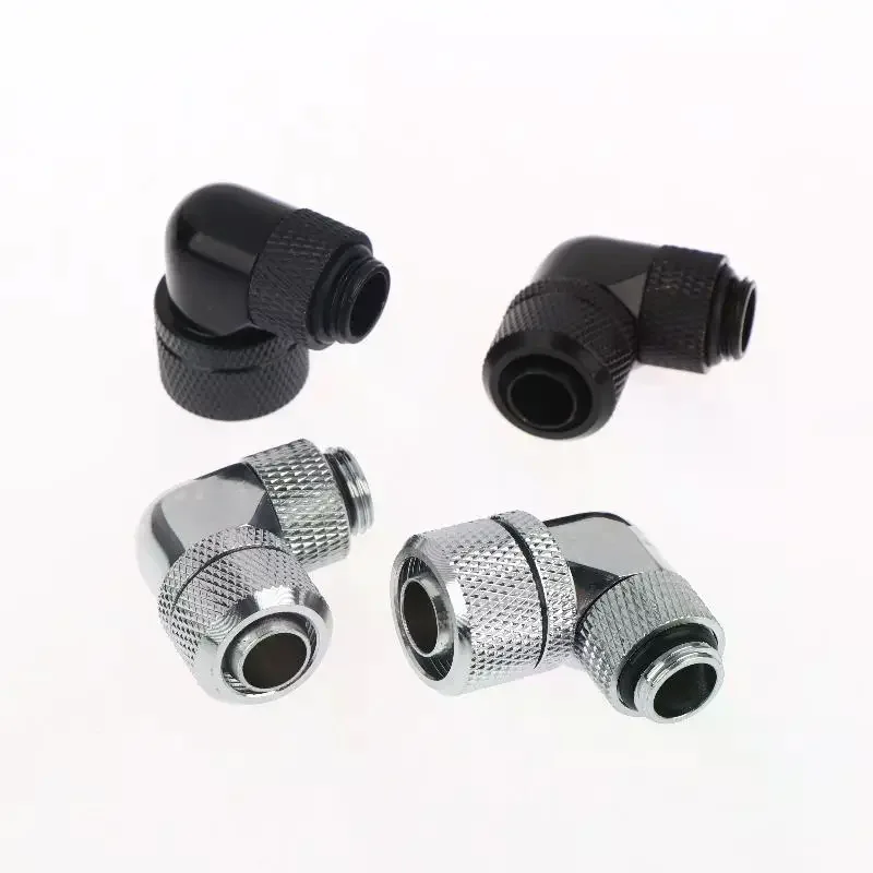 90 Degree Elbow Fitting 360 Rotatable G1/4 Thread Fast Connect For PC Water Cooling Soft Tubing Connector