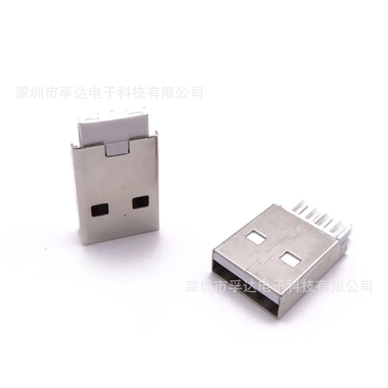 For USB a male, short body usb soldering wire male, narrow rubber core, usb connector a male sink for data cable