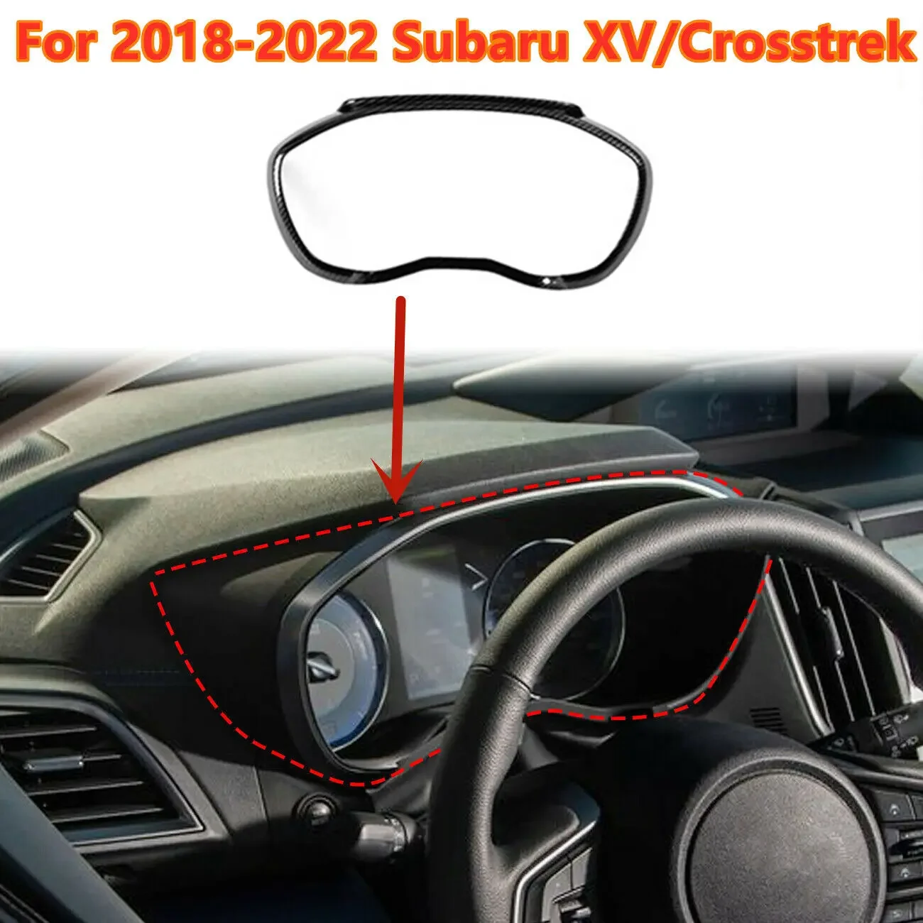 For 2018+ Subaru XV/Crosstrek Carbon Fiber interior Dashboard Frame Cover Trim