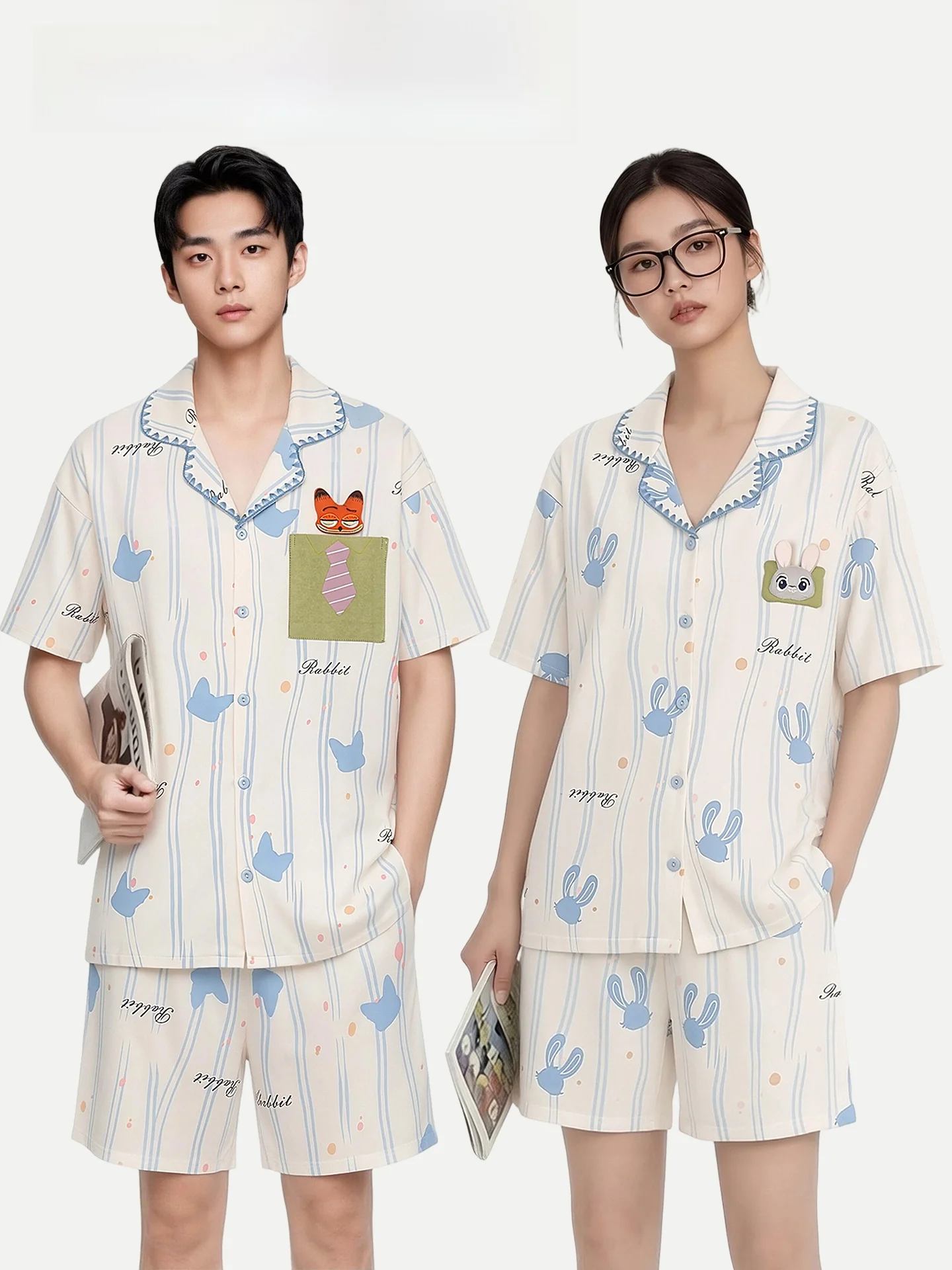 pigiama-in-cotone-da-coppia-pinkbread-a-maniche-corte-a-righe-abbigliamento-da-casa-estivo-da-donna-comodo-e-traspirante