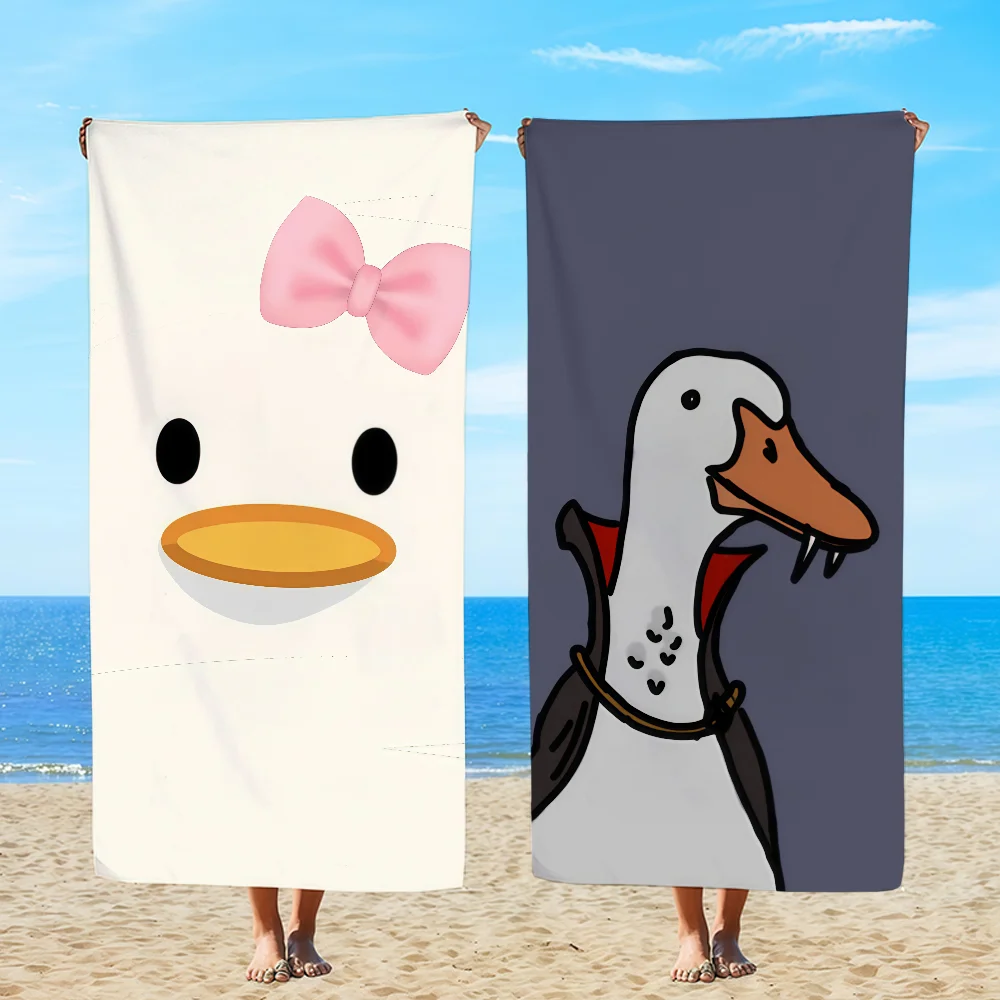 Funny D-duck Cute Towel Textile Bathrobe Beach Quick-Drying Lightweight Portable Camping Swim Pool Travel