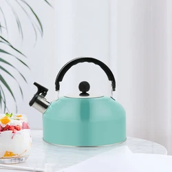 410 Stainless Steel Whistle Thermal Kettle Induction Cooker Heating Teapot for Portable Trips Camping Kettle Ergonomic Handle