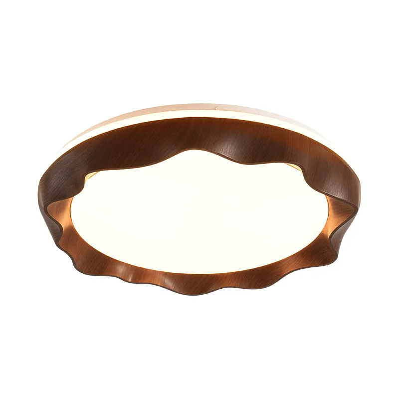 

French medieval style bedroom ceiling light retro walnut pattern wabi sandy wind full spectrum eye protection high-end lamps new