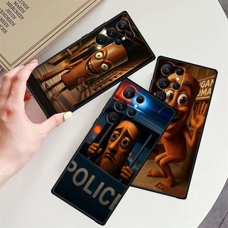 

Tung Tung Tung Sahur Popular Phone Case For Samsung Galaxy S25 S24 S23 S22 S21 S20 S10 Ultra Plus FE 5G Black Soft TPU Cover