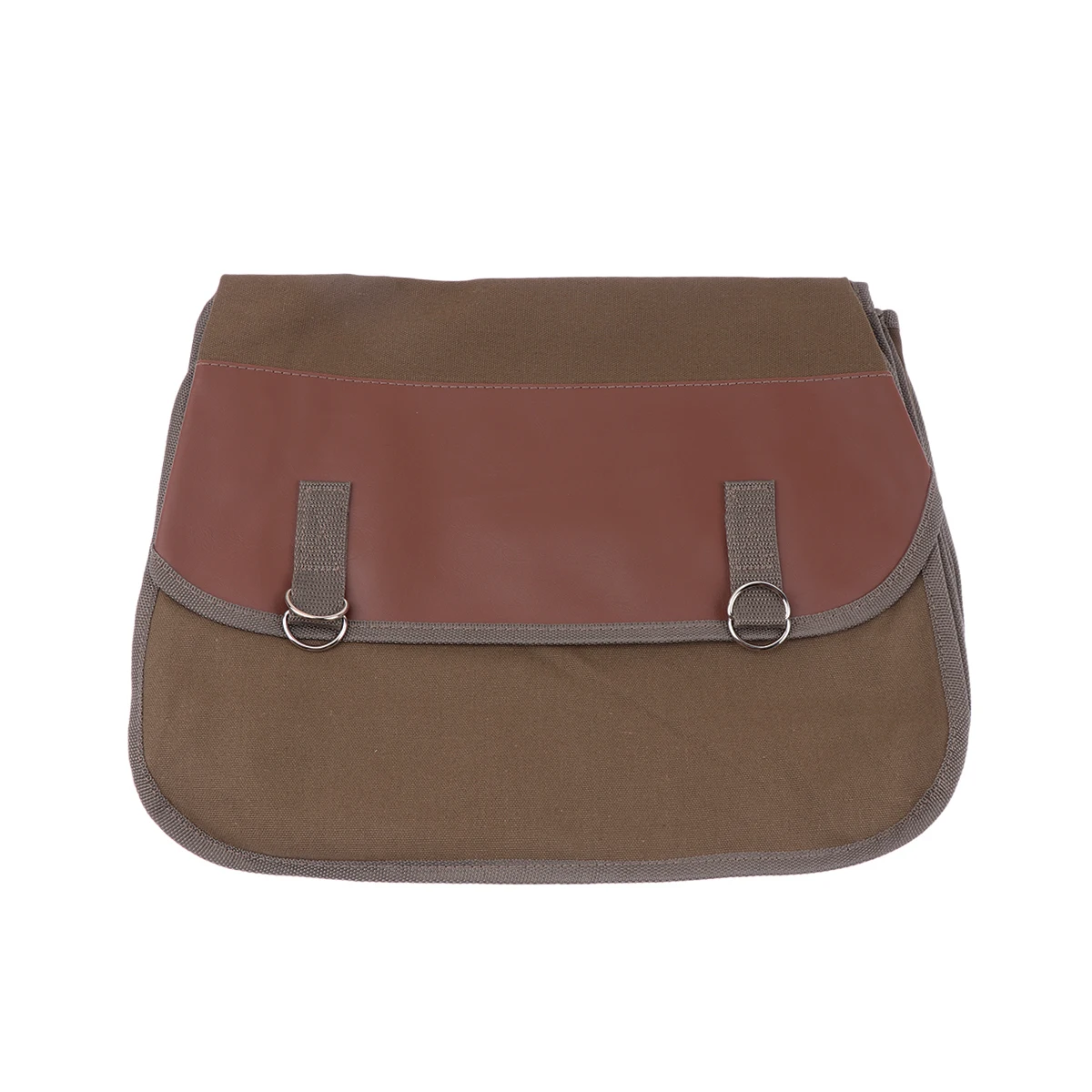 

Durable Khaki Double Pack Bicycle Seat Bag with Side Zipper Pocket for Essentials and Water Bottle Storage Pouch