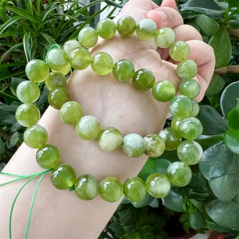 

11MM Natural Yellow Jade Milky Quartz Bracelet For Women Fashion Summer Dopamine Charm Jewelry Accessories 1PCS