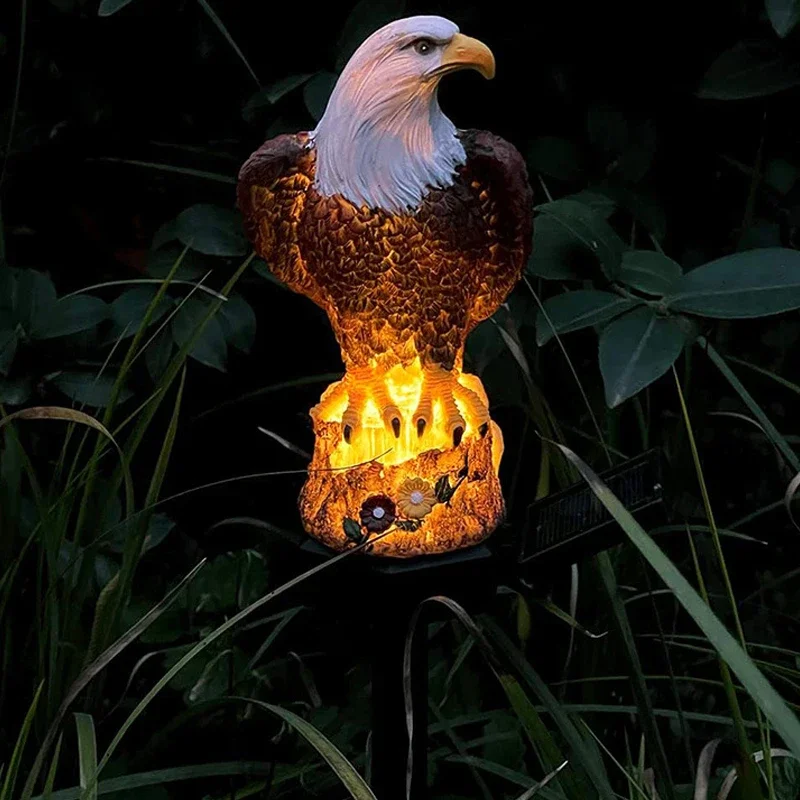 Solar Resin Eagle Lawn Lamp, Outdoor  Ground Lamp, Patio Decorative Lamp, Garden Lawn Decorative Lamps