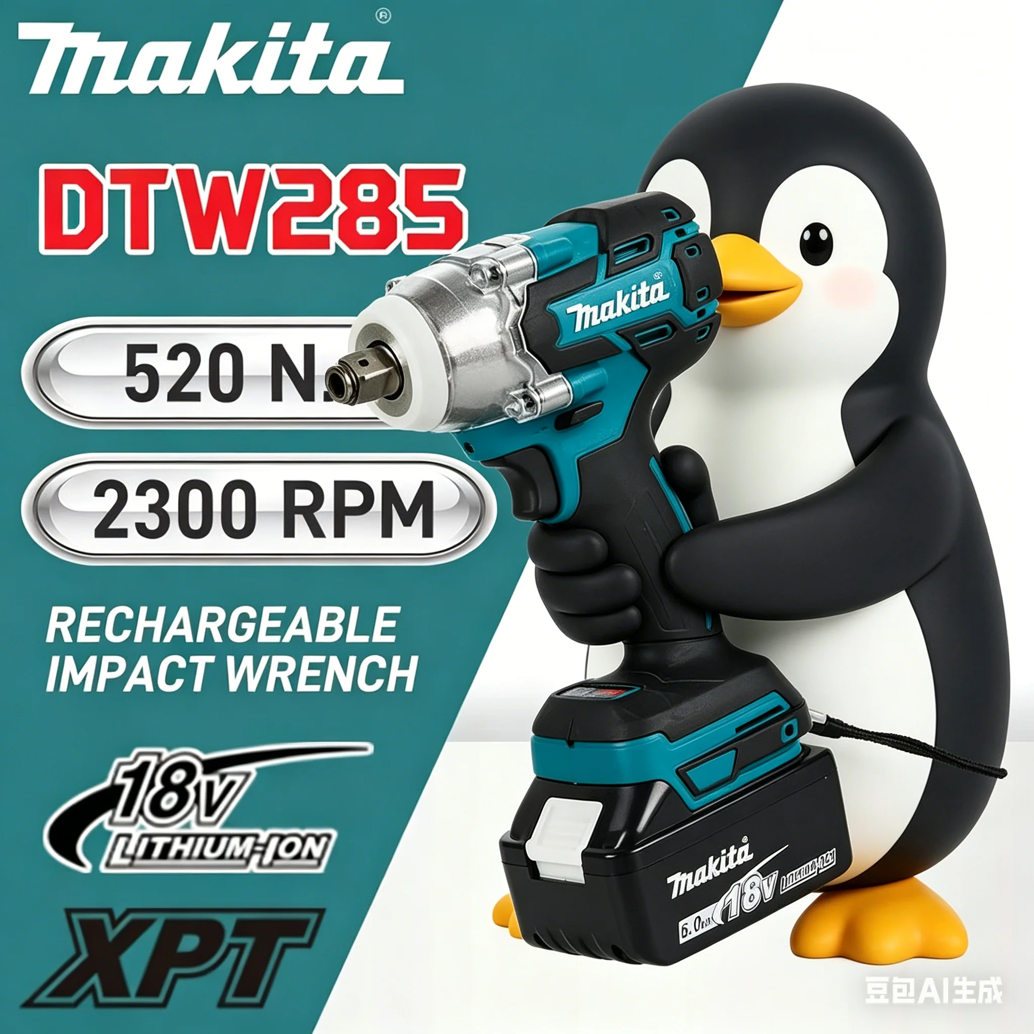 

Makita Battery 320N.M DTW285 Brushless Impact Wrench Cordless Electric Wrench Power Tools Compatible With Makita 18V Battery