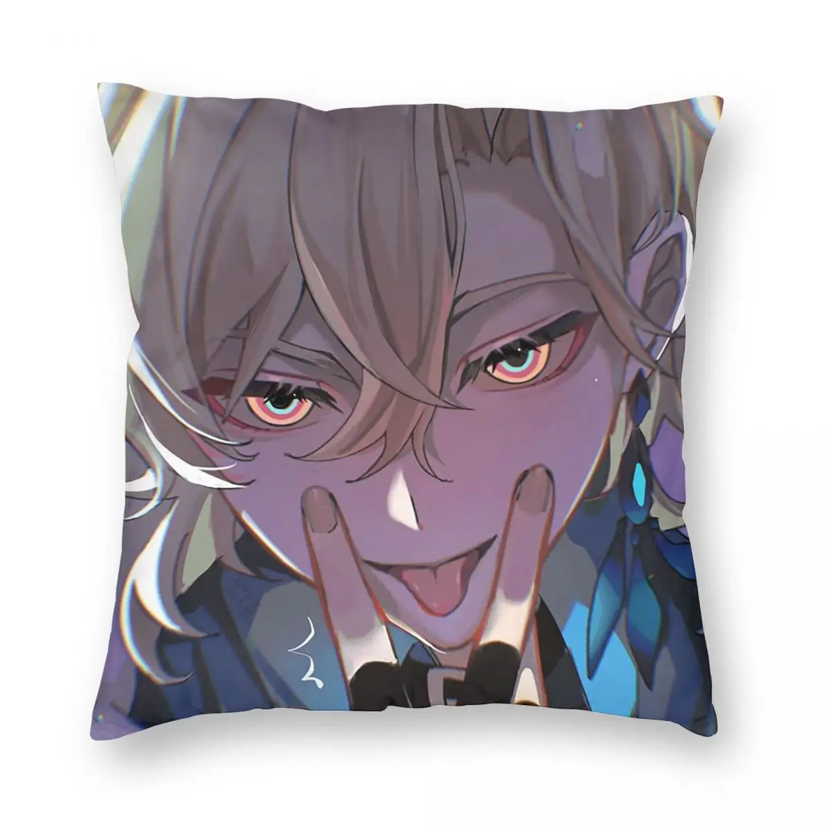 Game Honkai Star Rail Aventurine Square Pillowcase Pillow Cover Cushion Zip Decorative Comfort Throw Pillow for Home Car