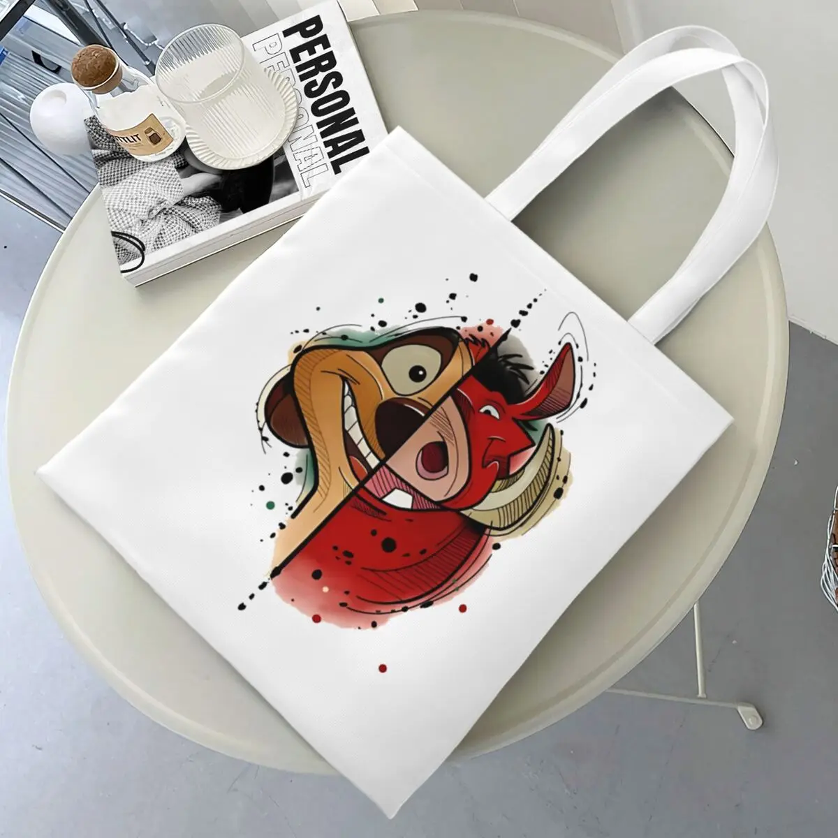 Sipum Lion King Canvas Tote Bag Trendy Large Capacity Grocery Bag for Women Student Bags