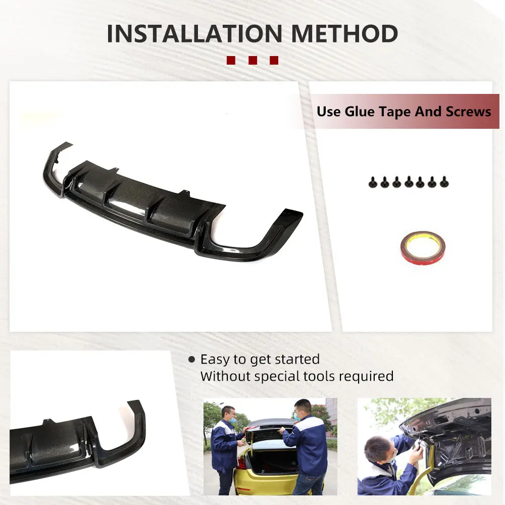 Car Rear Bumper Diffuser for Audi A5 Sline S5 B9 Sport 2017-2019 2-Door 4-Door Rear Diffuser Lip Spoiler Carbon Fiber / FRP