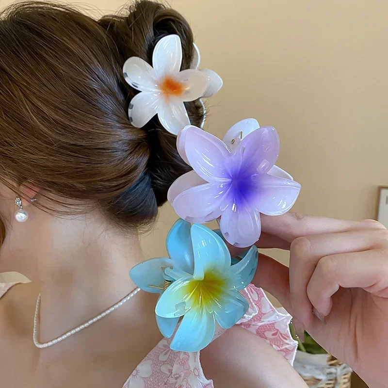 Fashion Hair Clip 8cm Pearlescent Gradient Flower 13CM Oversized Square Wavy Frosted Material 7CM Flower 10CM Metal Butterfly