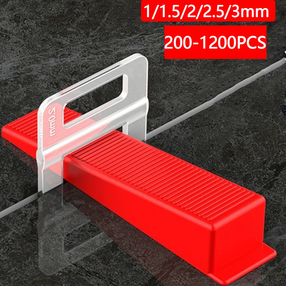 25-1200PCS Floor Tile Leveling System Clips Spacers Straps Tile Piler Wadge for Ceramic Tile Laying Leveling Construction Tools