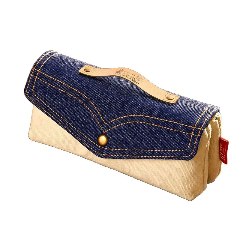 Retro Large Capacity Stationery Bag Fashion Vintage Pen Organizer For Junior High School Girls Back To School Supplies