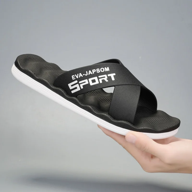 Sandalias de verano para hombre, de estilo deportivo, ligeras, con buena transpirabilidad, ideales para usar en interiores, en el baño, al aire libre y en la playa. Diseño con motivos de olas.