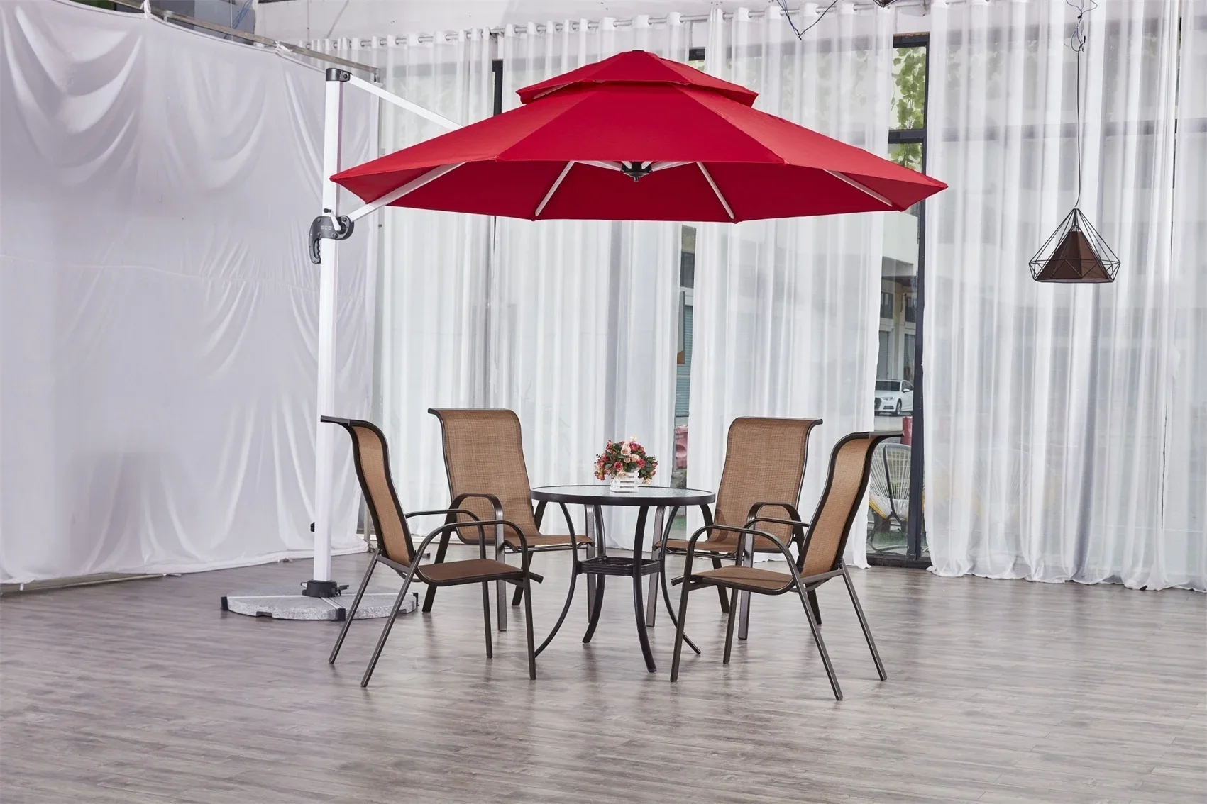 

#Large Outdoor Sunshade Four Head Patio Umbrella Sun Umbrella Waterproof Large Umbrellas
