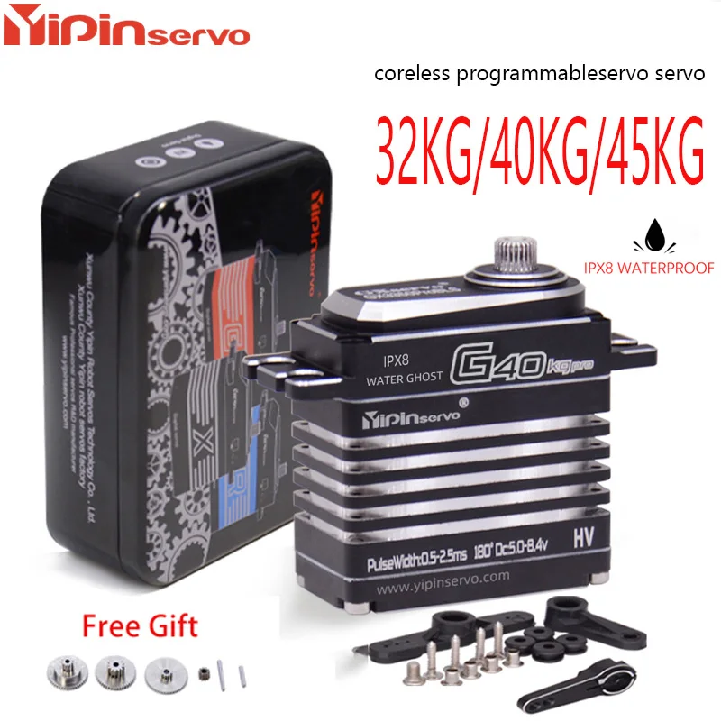 

Yipinservo Programmable 32kg 40kg 45kg Coreless Servos Full Metal High Speed Low Profile For RC Car Crawler 1/10 Traxxas SCX24