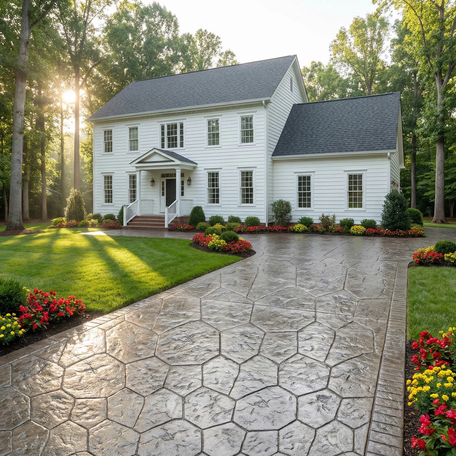 

Набор из 5 полиуретановых текстурных матов с ротационным узором под сланец, бесшовные маты для штамповки бетона с ручкой для наружных работ