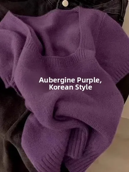 

Теплый и комфортный повседневный трикотажный свитер оверсайз (300 пу) в корейском стиле, фиолетовый, для пар