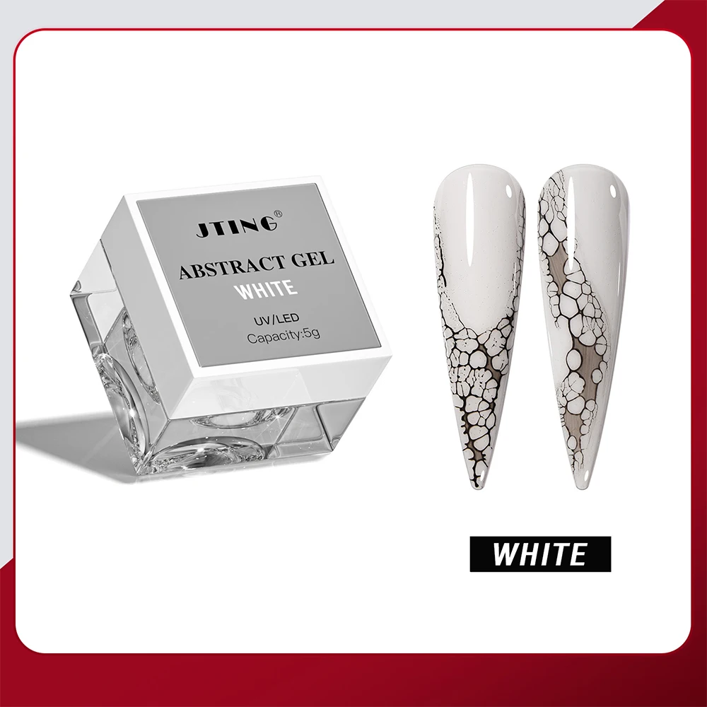 5g/pot Zwart Wit Kant Nail Art Basis Gel Kant Golf Textuur Abstract Gel Losweken UV LED vernis Nagel Schilderen Lak Gel
