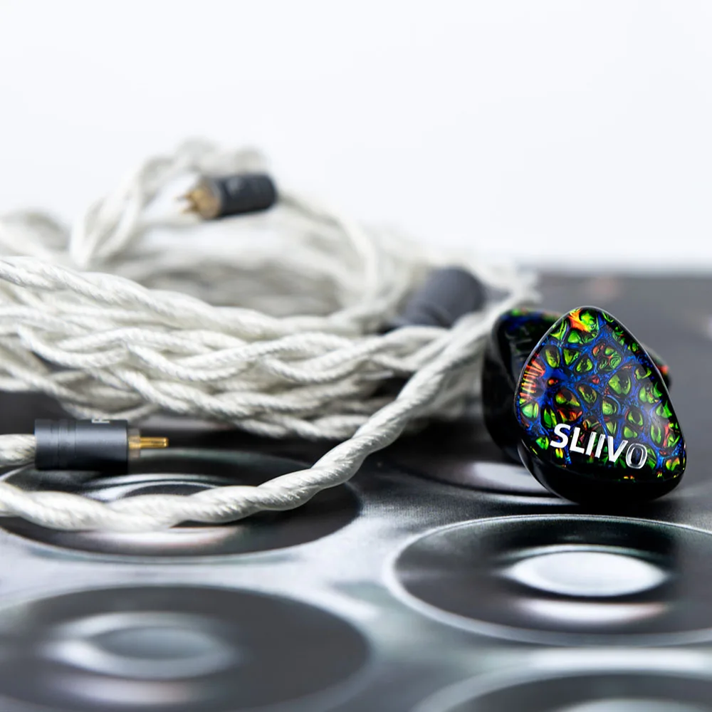 SLIIVO SL41 MK2 IEM 1DD+4BA Hybrid Technology In-Ear Headphones 10 Drivers Hifi In-Ear Monitor  2-Pin Balanced Plug