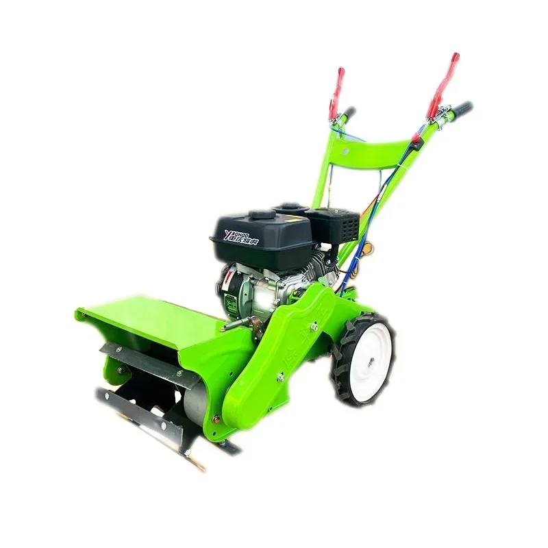 Four Wheel Drive Disel Micro Tiller Weeder Small Ditching and Loosening Machine Self-propelled Weeding Rotary Tiller