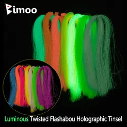 Bimoo-Flashabou torsadé Shoous, cristal de clinquant holographique, brins de flash pour crochet de gabarit, leurre de plate-forme Sabiki, matériel exécutif, 2 paquets
