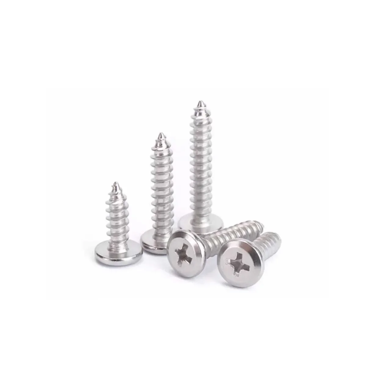 304 Stainless Steel Cross Flat Head Self Tapping Screw/Chamfered Round Head Furniture Beveled Wood Screw M3M4M5