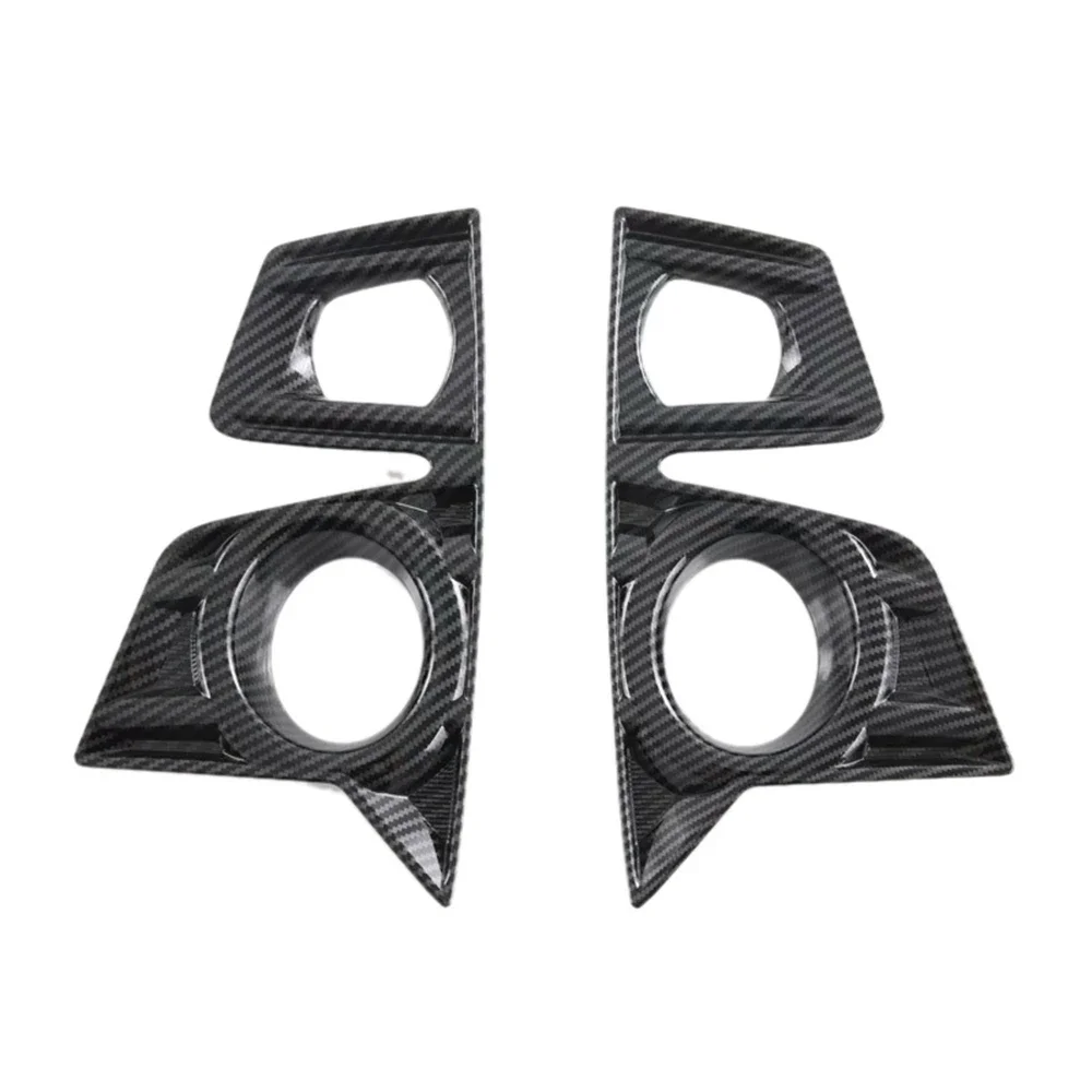 Car Front Foglight Cover Frame Trim Sticker for ISUZU D-MAX 2021 2022 Car Styling Fog Lamp Frame ABS Carbon Fiber
