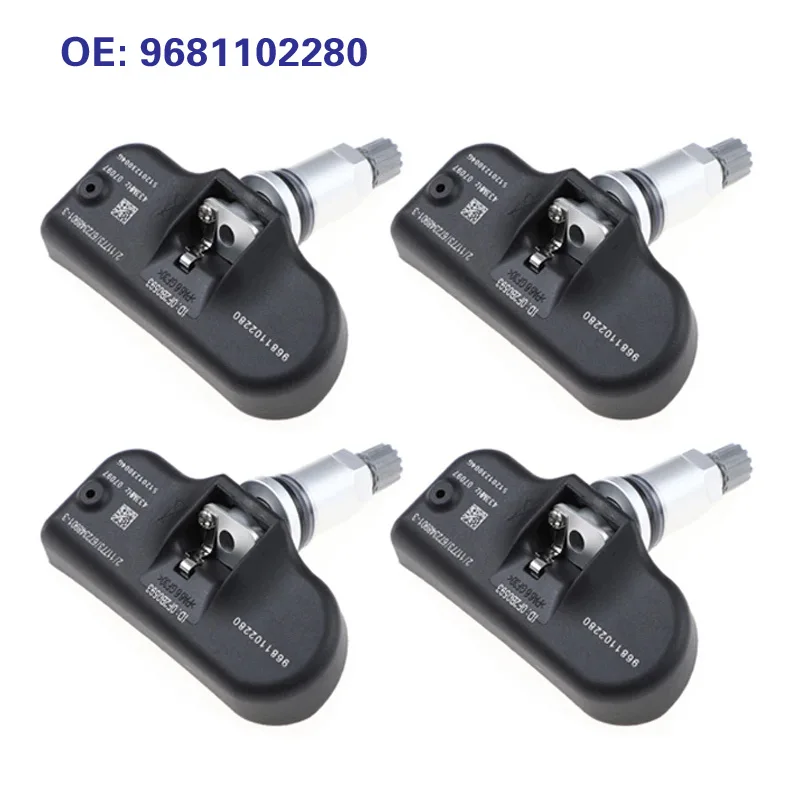 4PCS TPMS Sensor 9681102280 Tire Pressure Sensor 433MHZ for Peugeot 407 207 307 607 508 807 For Citroen C4 5 6 7 8