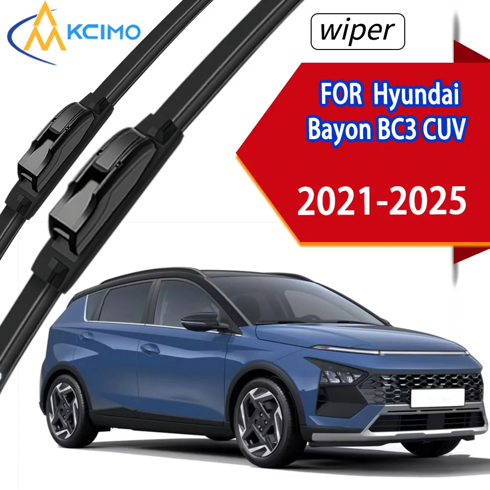 

2Pcs Front Windshield Wiper Blades for Hyundai Bayon BC3 CUV 2021-2025, Anti-Aging Long-Lasting Rubber