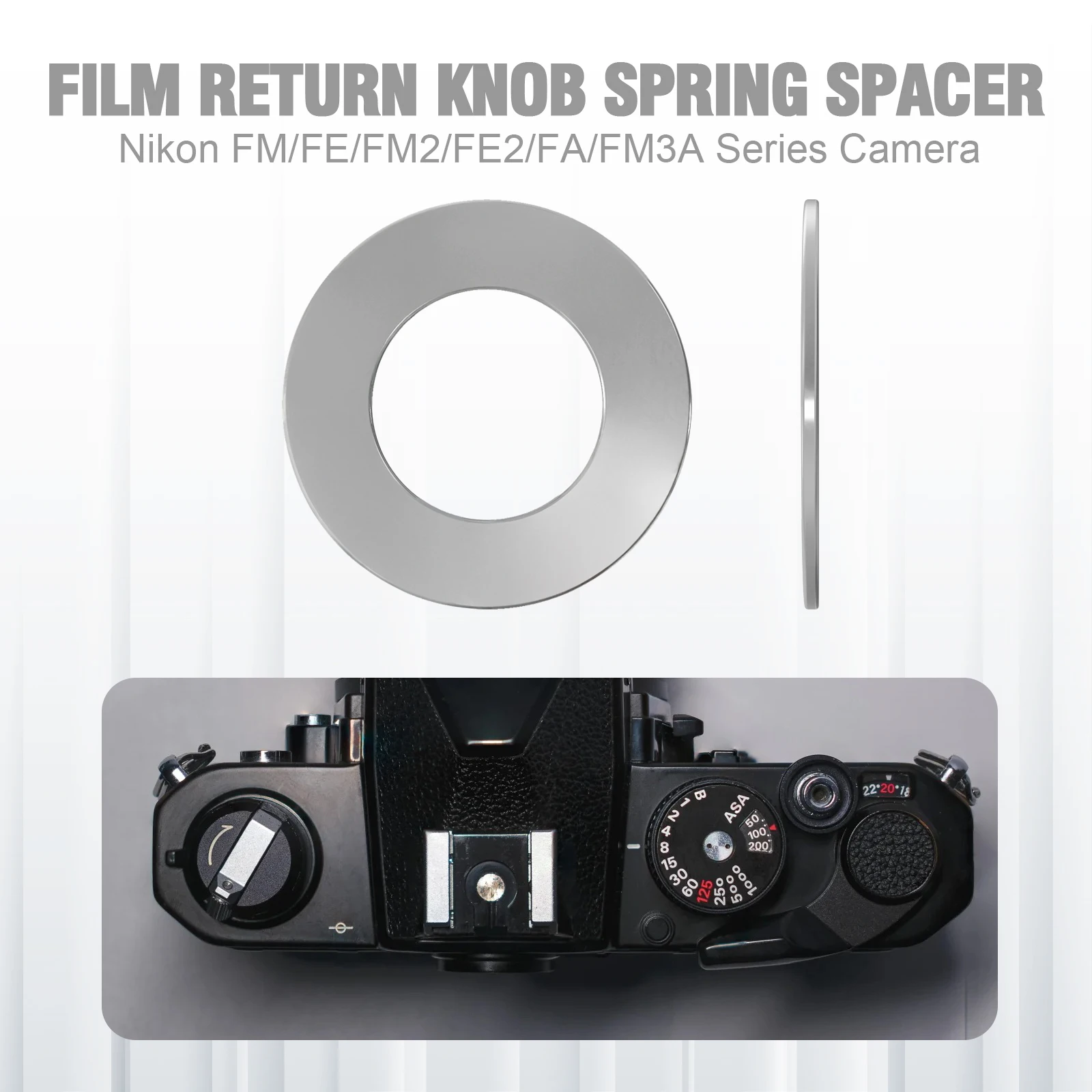 

eTone Film Return Knob Spring Spacer Repair Part Assembly for Nikon FM FE FM2 FE2 FA FM3A Camera Photograph Accessories
