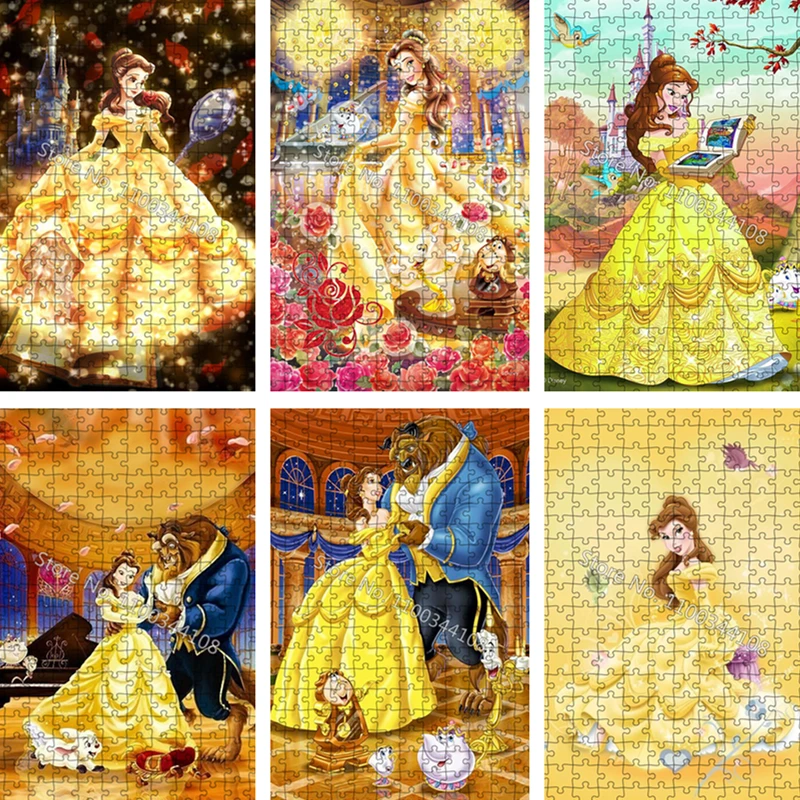 

Beauty and The Beast Jigsaw Puzzles 300/500/1000 Pieces Disney Movie Puzzle Cartoon Creative Adult Decompression Children's Toys
