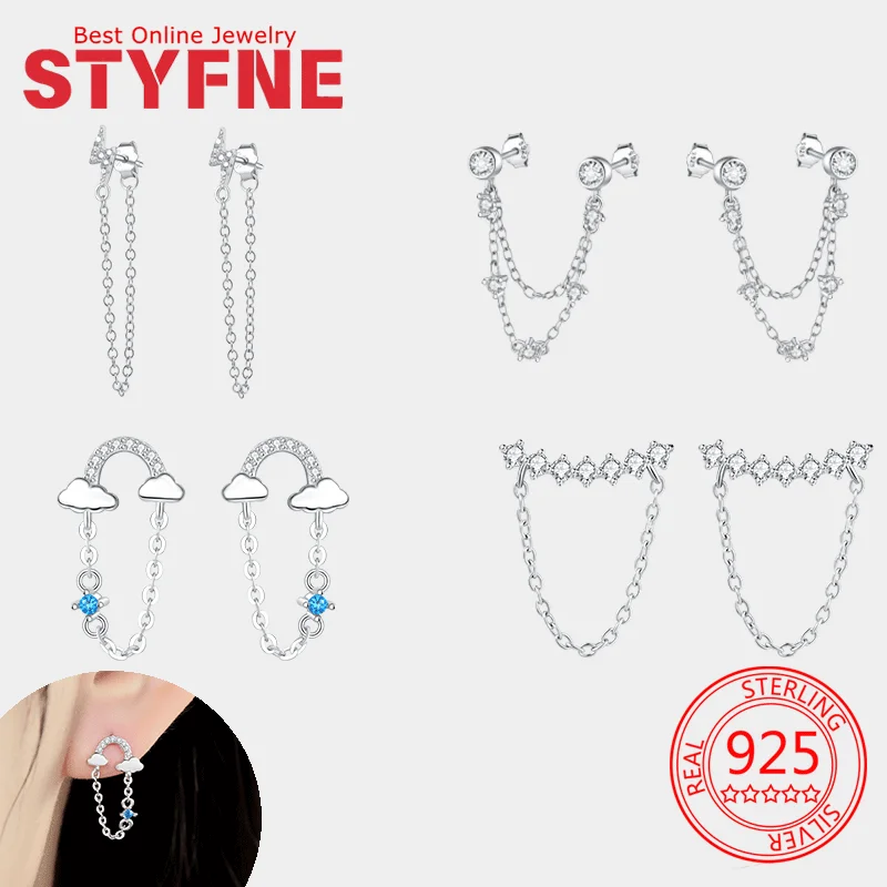 

Earrings 925 sterling silver for Women Tassel Star Women's Fashion Earrings for Jewelry Gifts