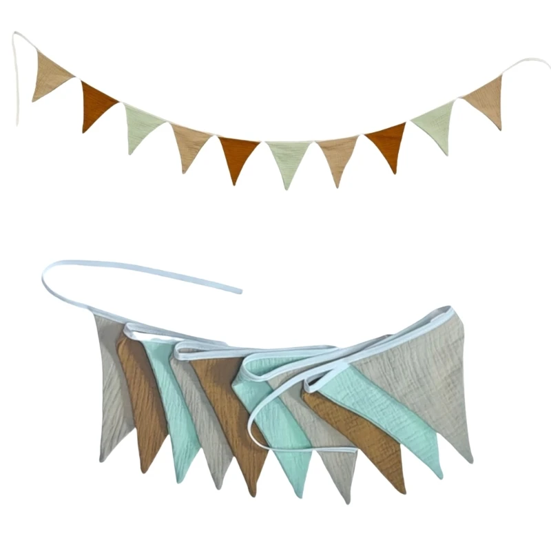 Banderín tela algodón, banderines, banderines triangulares, guirnaldas para guardería, Baby Shower y decoración sala
